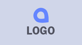 Generic blue and gray logo with the word LOGO beneath a stylized blue teardrop shape.